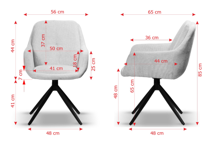 Scaun rotativ, tapițerie bej deschis - DORIS [6]