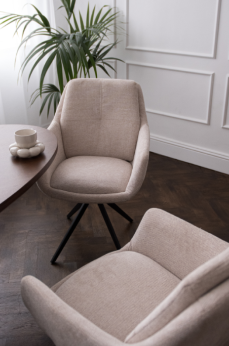Scaun rotativ, tapițerie bej deschis - DORIS [7]