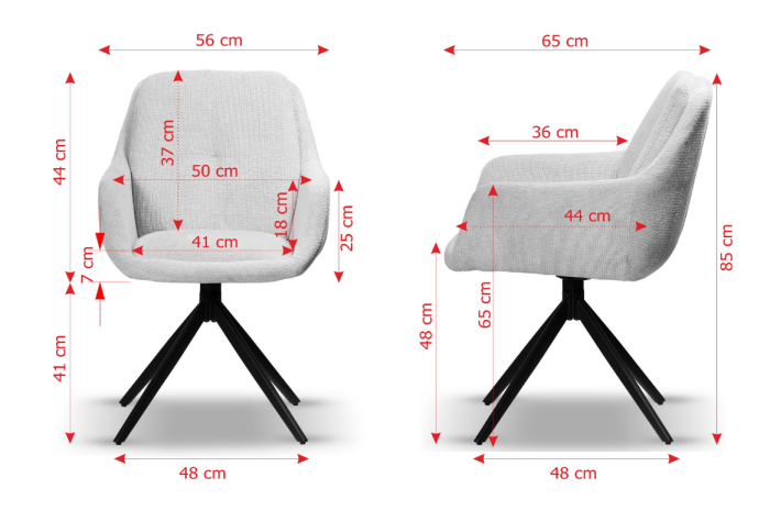 Scaun rotativ, tapițerie bej închis - DORIS [9]