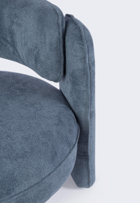 Fotoliu, tapițat în material textil culoare denim - AISHA BLUE [5]