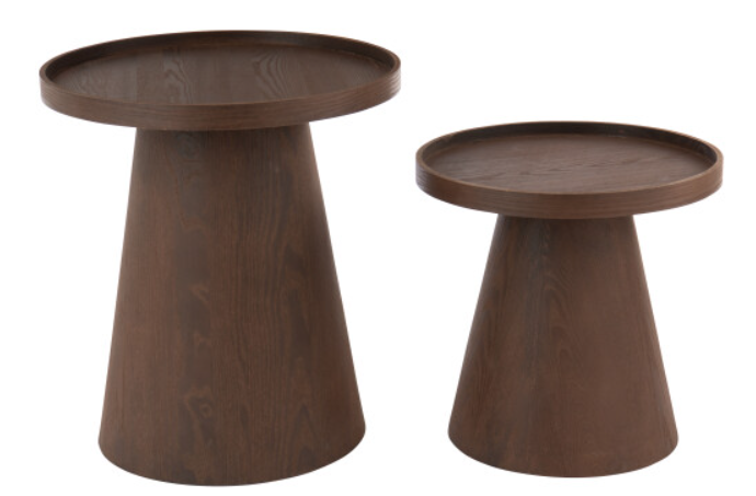 Set 2 mese laterale rotunde din mdf - ROUND EDGES BROWN [3]