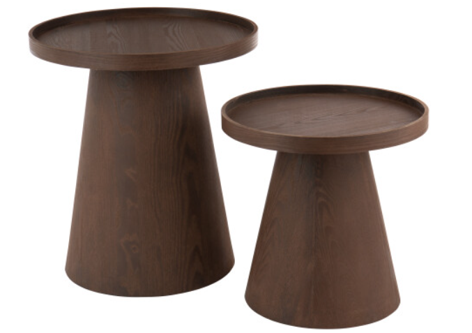 Set 2 mese laterale rotunde din mdf - ROUND EDGES BROWN [2]