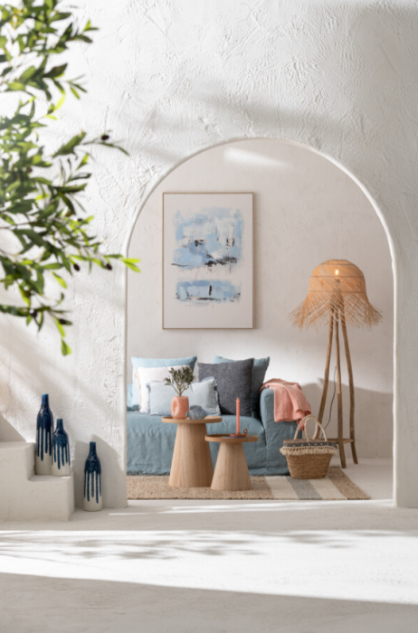 Set 2 mese laterale rotunde din lemn natural - ROUND EDGES [3]