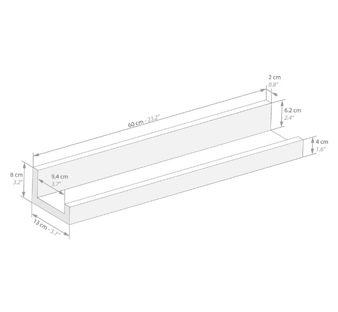 Set de 2 rafturi cu aspect de stejar, 60 cm - FIRST [2]