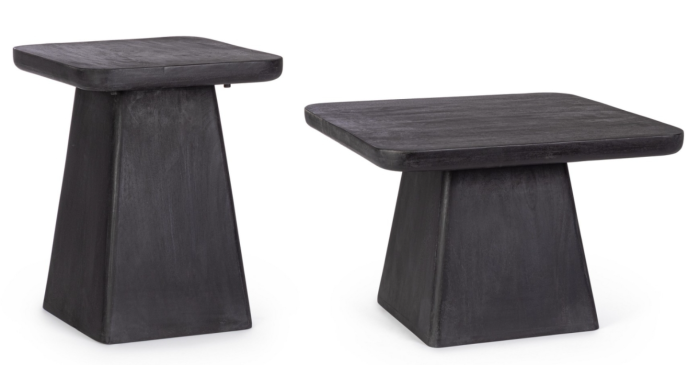 Set măsuțe din lemn de mango, negre - FUJI SQUARE [1]