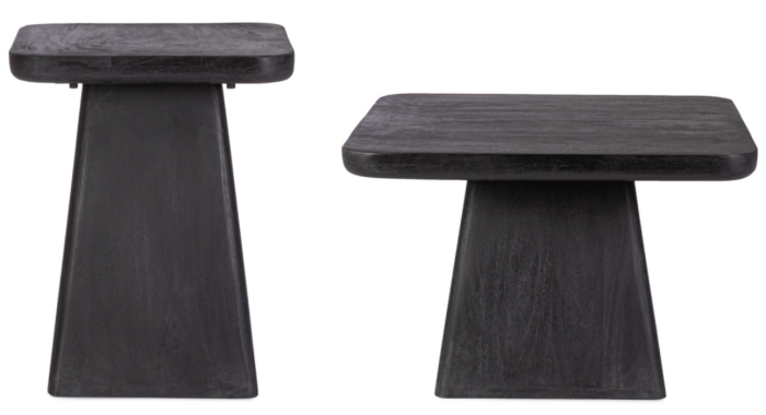 Set măsuțe din lemn de mango, negre - FUJI SQUARE [2]