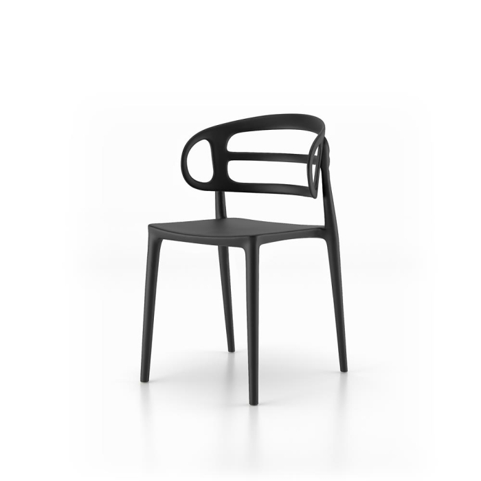 Set de 4 scaune din polipropilenă, negru - CARLOTTA [3]