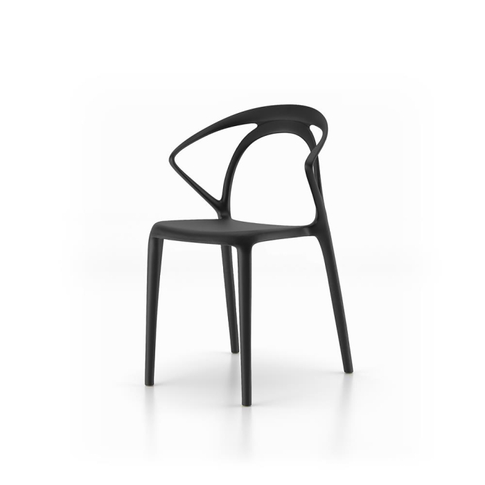 Set de 4 scaune din polipropilenă, negru - OLIVIA [2]