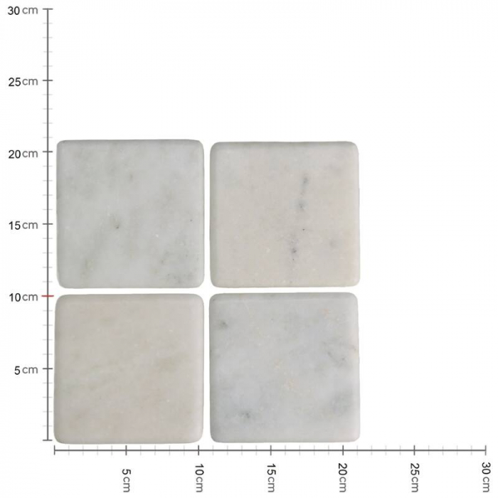 Suport de pahar, alb,10x10x4cm - COASTER [4]