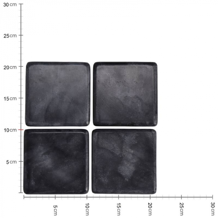 Suport de pahar, negru,10x10x4cm - COASTER BK [4]