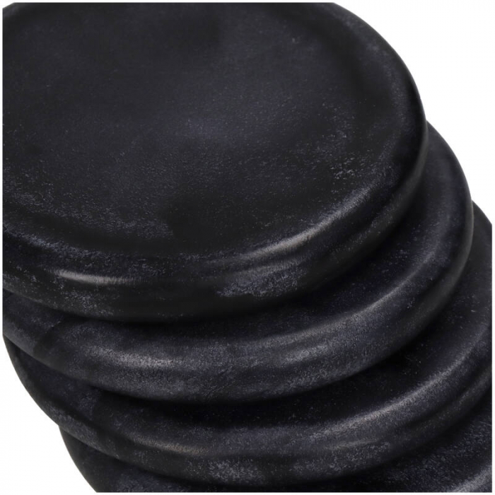 Suport de pahare negru, rotund, 10x10x4cm - COASTER O [3]