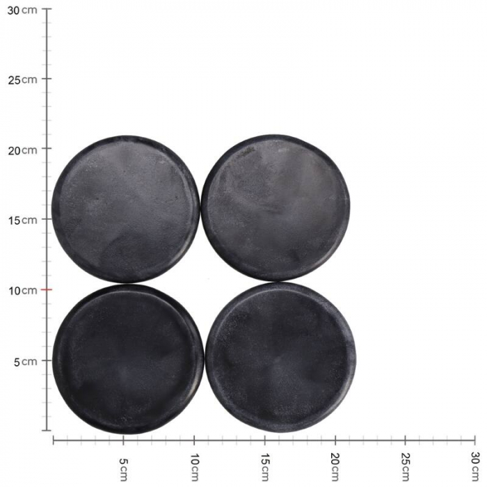 Suport de pahare negru, rotund, 10x10x4cm - COASTER O [4]