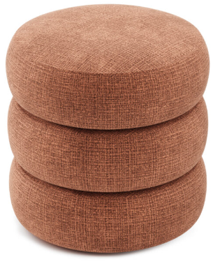 Taburet tapițat integral, portocaliu, 45x45xh45cm - LOMI POUF [2]