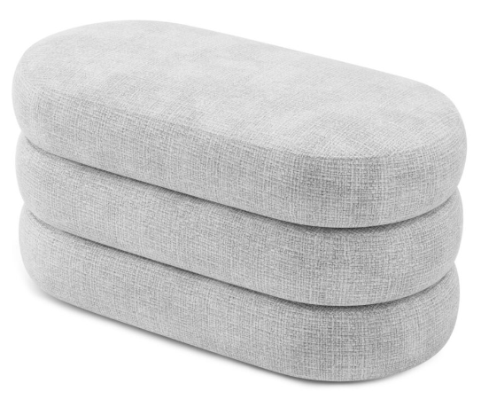 Taburet tip bancă, tapițat integral, gri, 92x47xh45cm - LOMI BENCH [2]