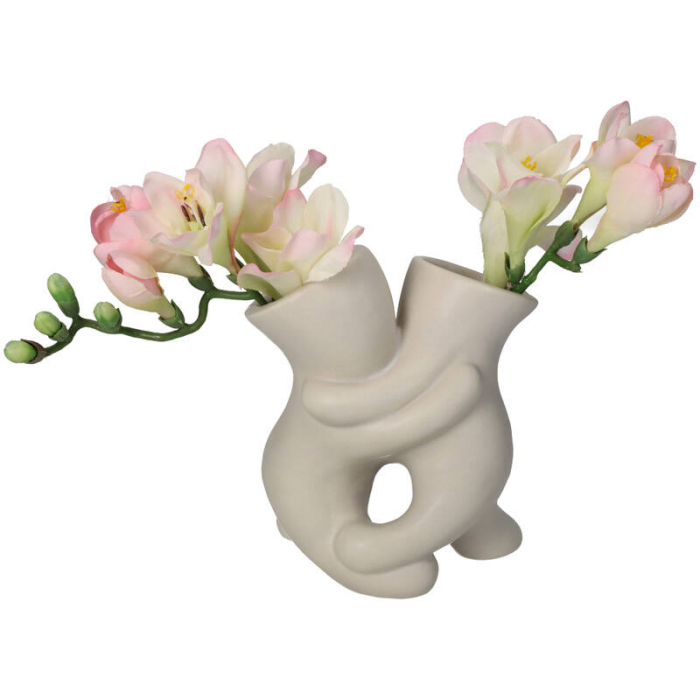 Vază decorativă, ceramică alb ivoire, 14x8x10cm - TONIC [4]