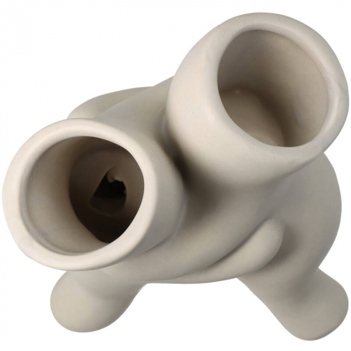 Vază decorativă, ceramică alb ivoire, 14x8x10cm - TONIC [2]