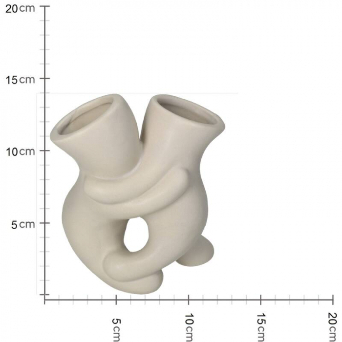 Vază decorativă, ceramică alb ivoire, 14x8x10cm - TONIC [5]