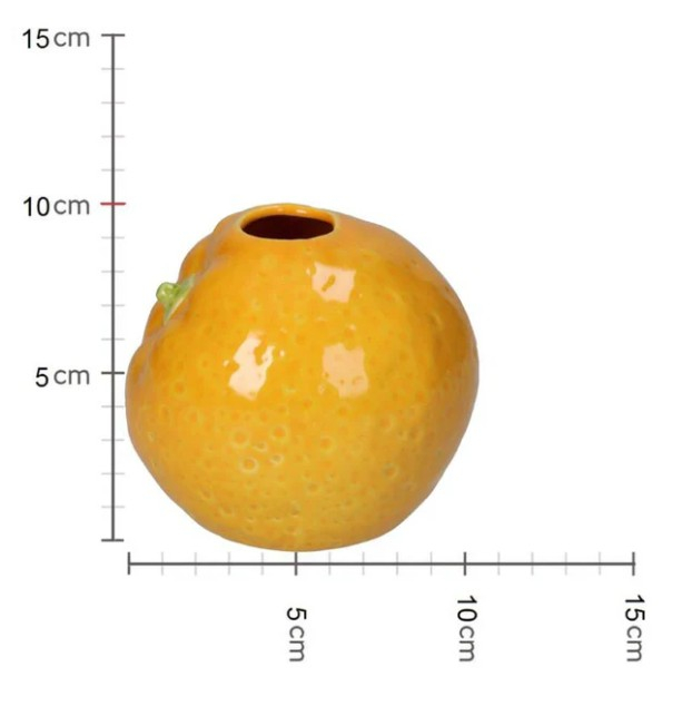 Vază din ceramică, 10x11x11cm -  ORANGE [3]