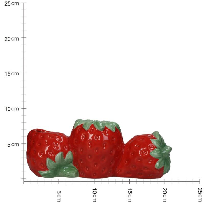Vază din ceramică, 21x9x9cm -  STRAWBERRIES [4]