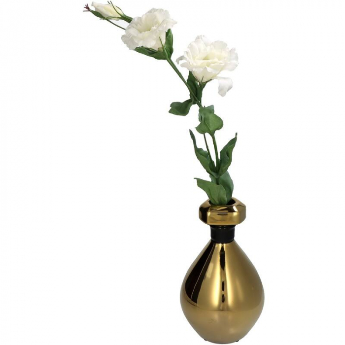 Vază din ceramică, aurie, 15x15x25cm - PARFUM [3]