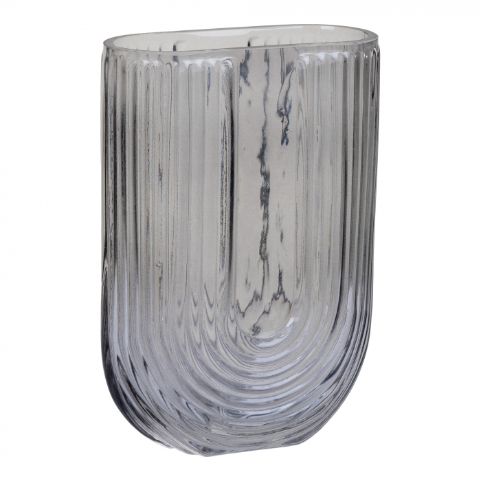 Vază din sticlă fumurie, 13x6x17 cm - GREY [2]