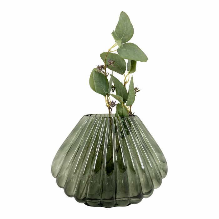 Vază din sticlă verde, 29x11,5x22 cm - SHELL [2]