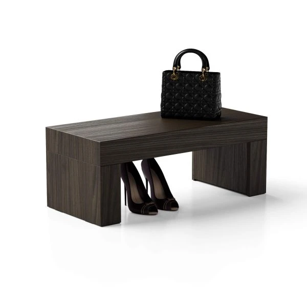 Taburete și pufi - Banca realizata din melamina cu aspect de nuc  - EVOLUTION