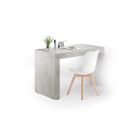 Birouri - Birou, 120 cm, melaminat-laminat, gri beton, cu un singur picior, sistem de montare pe perete - EVOLUTION
