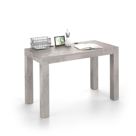 Birou, melamină-laminat, gri beton - FIRST