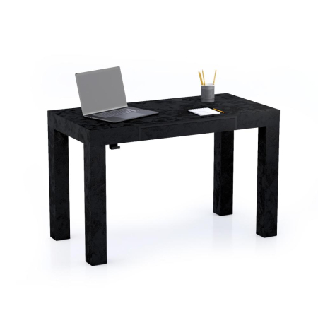 Home Office - Birou, melamină-laminat, negru ciment - FIRST