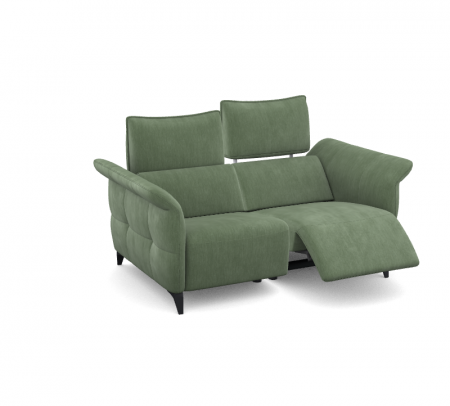 Canapea cu recliner 2 locuri, acționare electrică, verde - CHALLENGER [3]