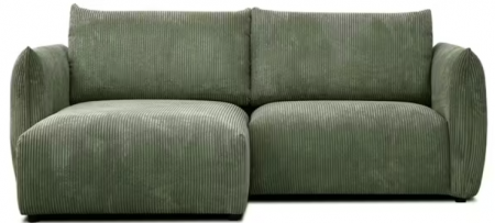 Canapele - Canapea 3 locuri cu șezlong, verde olive - FARIDO