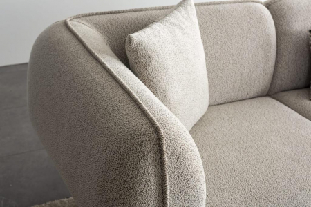 Canapea 3 locuri, finisaj nuc, textil ivoire - LUGO2 [6]