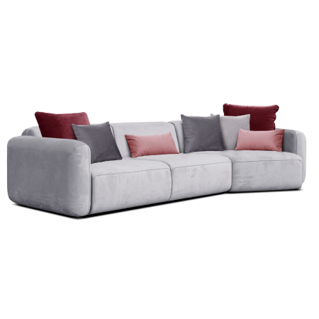 Canapea 4 locuri, gri, 355 x 124 x 90 cm - TACTIC