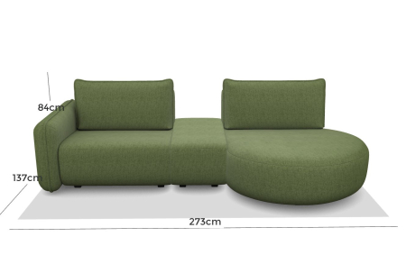 Canapea 4 locuri, verde - OSLO [3]