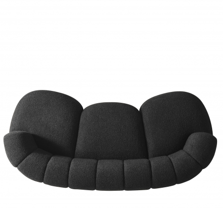 Canapea, 3 locuri, material textil boucle negru - DESIRE [1]