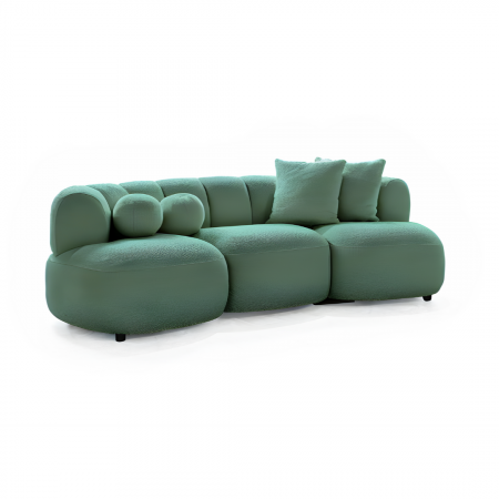 Canapele - Canapea, 3 locuri, textil boucle verde mentă - DESIRE