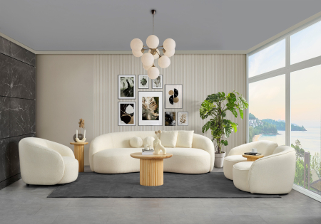 Canapea, 3 locuri, textil boucle, ivory - LISABONA [4]