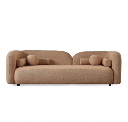 Canapele - Canapea, 3 locuri, tapițată în textil boucle, piersică - BODRUM