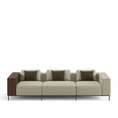 Designers' Choice - Canapea 3 locuri cu șezlong, tapițerie textilă, sistem depozitare lateral -  KAVI SL3