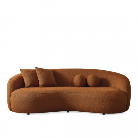 Canapea, 3 locuri, textil boucle castaniu - LISABONA [1]