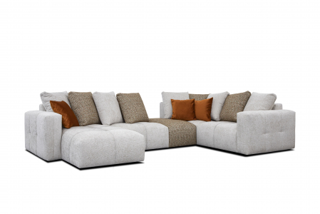 Canapea 4 locuri, alb murdar, 475 x 173 x 83 cm - ARNES