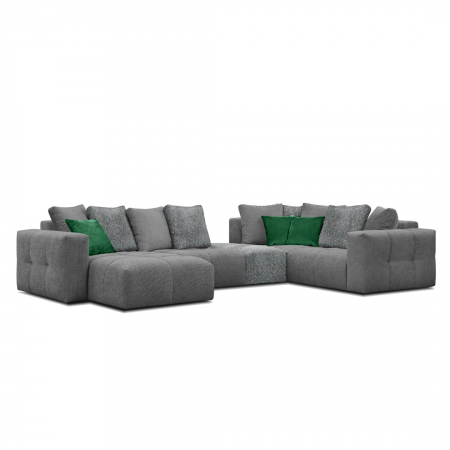 Canapele - Canapea 4 locuri, gri închis, 475 x 173 x 83 cm - ARNES