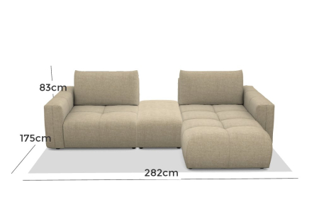 Canapea 4 locuri, bej - ARNES [3]