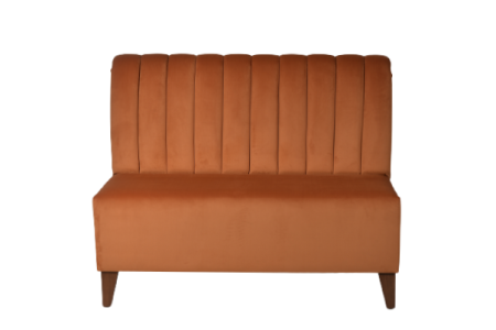 Canapea din lemn, catifea portocalie, 100 cm - ORANGE [1]