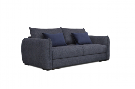 Canapea extensibilă 3 locuri, textil albastru - GENUA