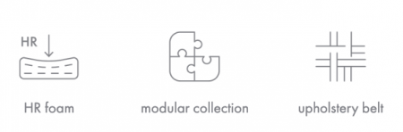 Canapea modulară, cu șezlong, 4 locuri -  HUGG LL-1-A1 [5]