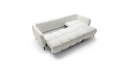 Canapea extensibilă, cu șezlong, 4 locuri, tapițată în material textil Bouclé -  APOLLO [4]