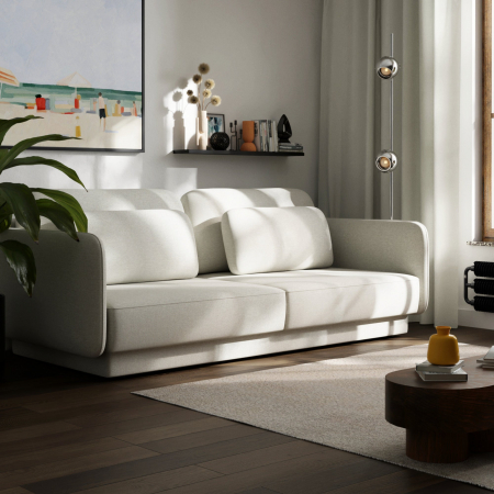 Canapea extensibilă, tapițată integral, bleu -  EBONY [4]