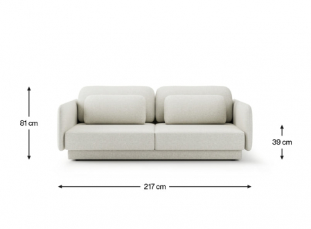 Canapea extensibilă, tapițată integral, bleu -  EBONY [3]